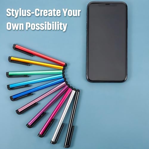 Outus 60 Pieces Stylus Pens Slim Capacitive Stylus Touch Pens for Universal Touch Screens Devices, Compatible with iPhone, iPad, Tablet (10 Colors)