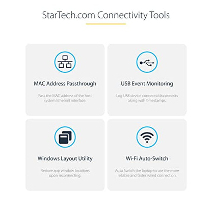 StarTech Dual-Host USB-C KVM Dock, Dual 4K 60Hz DisplayPort, GbE, 90W, TAA | Charges two laptops, with a 5-port USB hub, 10Gbps USB-A and USB-C, Gigabit Ethernet, audio and MAC pass-through