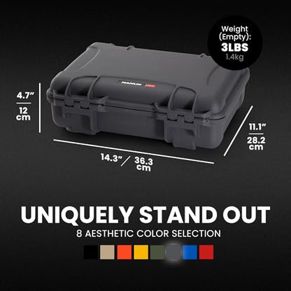 NANUK 910 Empty Waterproof Hard Case – 14.3” x 11.1” x 4.7”, Protective Case for Gear – Impact-Resistant, Dustproof, Airline Carry-On Approved – Made in Canada, Graphite - color: Graphite, style: Empty