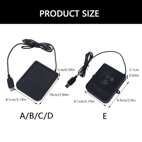 Compactly Wire USB Touchpad USB Compatible Industrial Trackball with Ergonomic Designs for Laptop and Desktop User - color: A