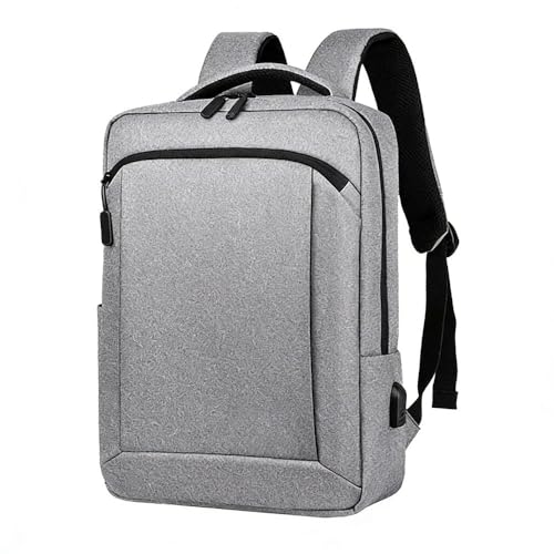 LINGYUE Waterproof Business Laptop Backpack With USB Charging Port, Durable Travel For Men & Women, Anti-Scratch Computer Bag Fits 15.6 Inch Notebook For Work, School(Light Gray,Air Cushion)