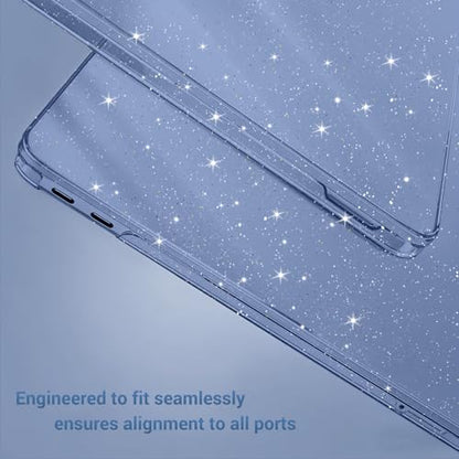 MOSISO Sparkly Glitter Case Compatible with MacBook Neo Case 13 inch 2026 | Model A3404 with A18 Pro Chip, Crack-Resistant Protective Hard Shell Case&Keyboard Cover&ScreenFilm&Pouch, Indigo - color: Indigo