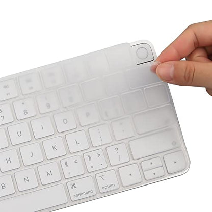 Keyboard Cover for iMac 24 Inch with M4/M3/M1 2024-2021, Apple Magic Keyboard 3 with Touch ID A3118 A2449, Mac mini Desktop M4 M2 M1 Chip Keyboard Accessories Ultra Thin Silicone Skin (Clear) - color: Clear