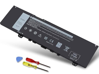 38Wh F62G0 Battery for Dell Inspiron 13 7000 7373 7386 7370 39DY5 2 in 1 7380 5370 P83G P83G001 P91G P87G P91G001 P83G002 P87G001 Vostro 5370 F62GO RPJC3 39DY5 039DY5 0RPJC3 0F62G0 CHA01 11.4V 3-Cell - size: F62G0