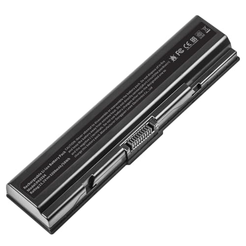 TREE.NB Laptop Battery for Toshiba PA3534U-1BRS Toshiba Satellite A200 A205 L201 L202 L203 L205 L300 L300D L305 L305D 11.1V 5200mAh Black - size: 7.36x1.75x1.27inch PA3534