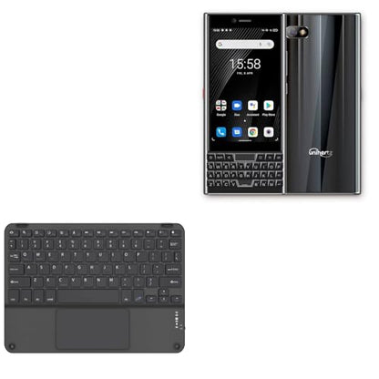 BoxWave Keyboard Compatible with Unihertz Titan Slim - SlimKeys Bluetooth Keyboard with Trackpad, Portable Slim TouchPad - Jet Black