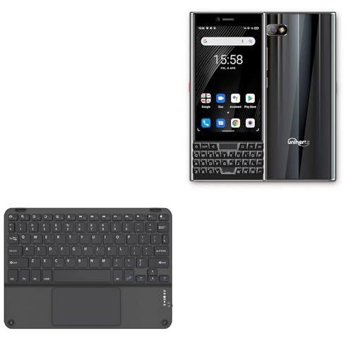 BoxWave Keyboard Compatible with Unihertz Titan Slim - SlimKeys Bluetooth Keyboard with Trackpad, Portable Slim TouchPad - Jet Black