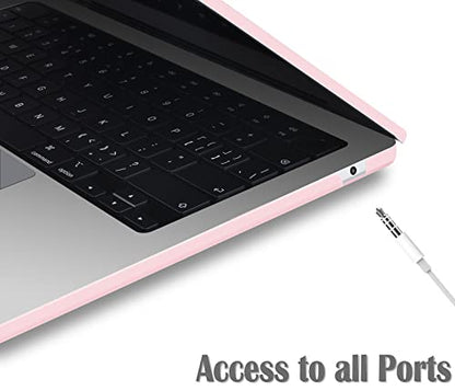 UESWILL Compatible with MacBook Air 13 inch M5 M4 M3 M2 Case 2022-2026 Model A3449 A3240 A3113 A2681, Matte Hard Shell Case Cover for MacBook Air 13.6 + Microfiber Cloth, Rose Quartz - color: Rose Quartz, size: MacBook Air 13" (M2 M3 M4 M5)