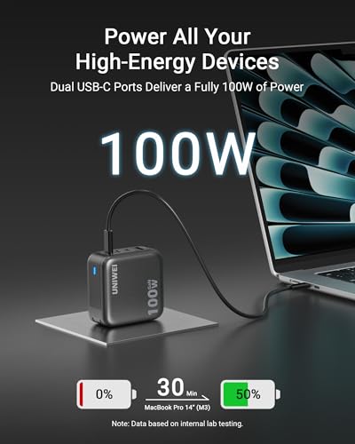 100W USB C Charger Block, 4-Port GaN and Ultra-Compact Wall Adapter, for MacBook, iPhone 17/16 Series, Samsung Galaxy, Pixel, and More