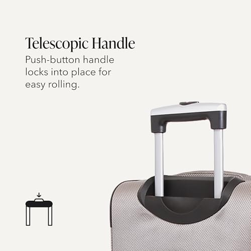 SWISSGEAR Sion Softside Expandable Spinner Luggage Durable Lightweight Travel Suitcase, Pewter, Checked-Medium - color: Pewter, size: Checked-Medium