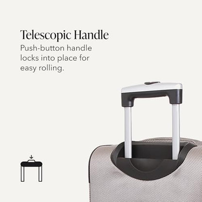 SWISSGEAR Sion Softside Expandable Spinner Luggage Durable Lightweight Travel Suitcase, Pewter, Checked-Medium - color: Pewter, size: Checked-Medium
