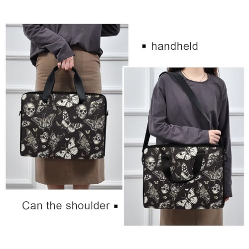 MNSRUU Laptop Bag for 15.6 inch Black Gothic Bats - color: Skull A8414