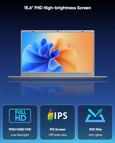 15.6" FHD Laptop, Pentium 6500Y, 16GB RAM 512GB SSD PC Computer | Anti-Glare Screen | Privacy Shutter Webcam | HDMI USB 3.2 WiFi 5 BT5.0 | MicroSD Storage Expansion | For Office Home Study