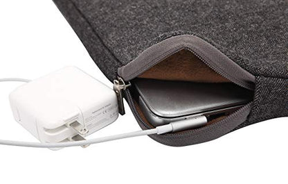 Herringbone Woollen Water-Resistant for 15-15.6 Inch Laptop Sleeve Case Bag (15-15.6 Inches, Black) - color: Black, size: 15-15.6 Inches