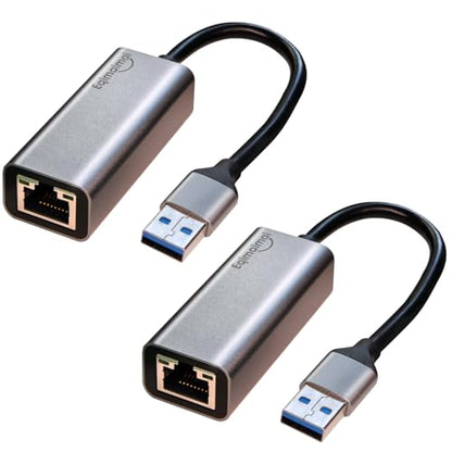 USB A Ethernet Adapter 2 Pack,2Pcs USB A to Ethernet Gigabit Network Adapter Compatible with Windows, MacOS, Linux, and More USB A to RJ45 with 1000MBPS (2*USBA to RJ45) - style: 2*USBA TO RJ45