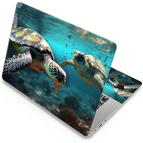 Laptop Skin Sticker Laptop Cover for 12" 13" 13.3" 14" Laptop Stickers,Reusable Skin Sticker Cover Personalized Art Waterproof & Scratch-Resistant Protector Case,Turtles Swimming - color: Turtles Swimming