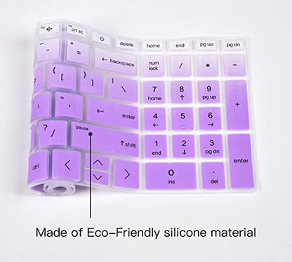 Keyboard Cover for HP 17.3 Laptop 17-cn 17-cp Series 17-cp2199nr 17-cn3399nr 17-cn3097nr 17-cp3003dx 17-cn4153cl 17-cn2083dx 17-cp3155cl 17-cp2025dx cp3005dx 17z-cp300/200 17t-cn400/cn200 - color: Ombre Purple