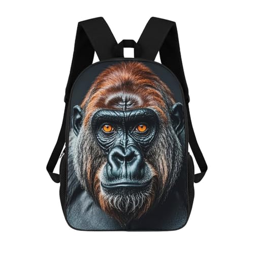 17-Inch Laptop Backpack Water-Resistant A Gorilla Daypack with Shoulder Strap Lightweight Casual Rucksack for Travel Commuter Hiking Outdoor Activities 20l Black