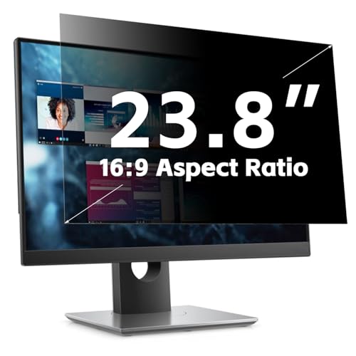 23.8-Inch Computer Privacy Screen Filter for 16:9 Widescreen Monitors–Anti-Spy,Anti-Glare,Anti-Scratch Screen Protector for Dell,Samsung,LG,HP,Acer,AOC & More-Easy Installation - color: [1 Pack], size: 23.8''Computer Privacy Screen(16:9)