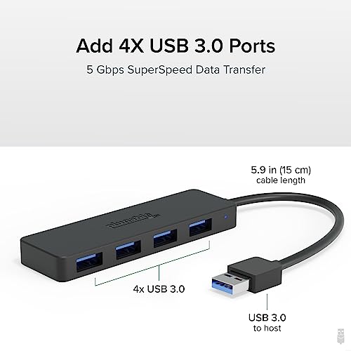 Plugable 4 Port USB Hub 3.0, USB Splitter for Laptop, Compatible with Windows, Surface Pro, PC, Chromebook, Linux, Android, Charging Not Supported - style: USB-A 3.0