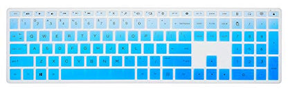 Keyboard Cover for HP Pavilion 27 All in One PC 27-xa0014/27 Xa0055Ng/0370Nd/0076Hk/0010Na, HP Pavilion 24-inch 24-xa0020 Xa0002A Xa0032 xa0013w, HP Pavilion All in One Keyboard Cover, Ombre Blue - color: Ombre Blue