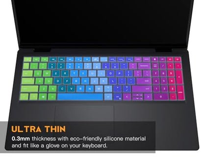 Colorful Keyboard Cover for 2026 2025 Dell 15 Laptop DC15250 DC15255 15.6, Inspiron 15 3510 3511 3520 3525 3530 3535/ Inspiron 16 5640 5645, 15.6 Dell Latitude 3520 Laptop Skin,Rainbow - color: Rainbow