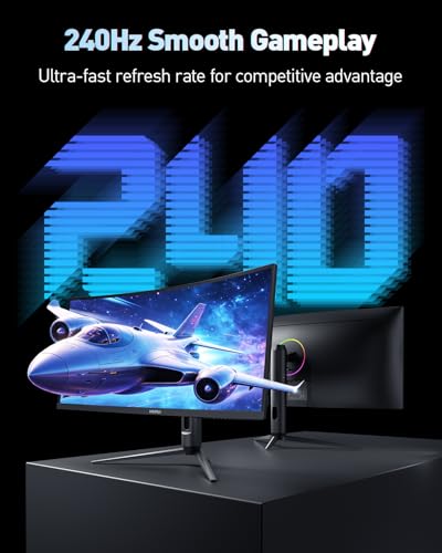 KOORUI 34 Inch 240Hz WQHD 3440x1440 Ultrawide Curved Gaming Monitor, 1500R | 1ms, AMD FreeSync Premium, G-SYNC Compatible, HDR400, 98% DCI-P3, HDMI 2.1, DP 1.4, VESA Mountable for Gaming, Work and Play - size: 34inch 240Hz/WQHD/Curved