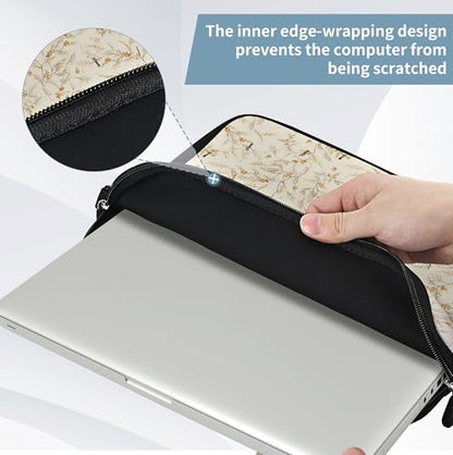 17 inch Laptop Shoulder Bag Carrying Case with Handle Fits 15.6/16/17/17.3/17.4 inch Laptop Notebook (Branches Birds, 16-17.3 inch) - color: Branches Birds