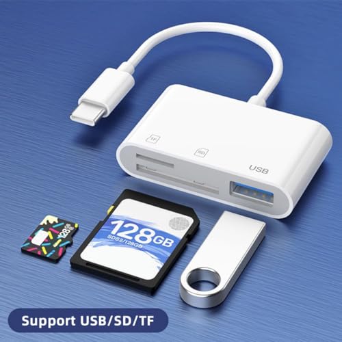 Chenyang 3 in 1 USB C to USB 2.0 TF Micro SD SDXC SDHC Card Reader Adapter 480Mbps Compatible with Laptop Tablet Phone - style: SD/TF 3-in-1