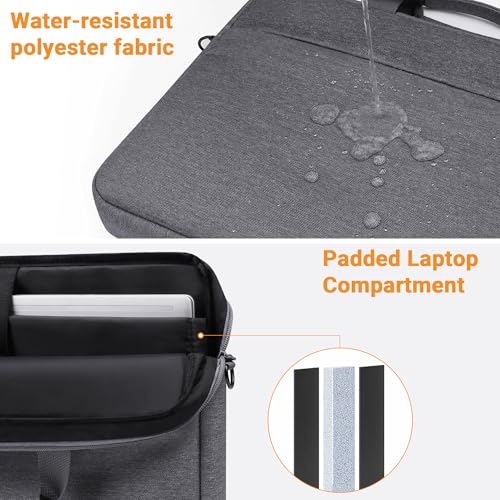 TECOOL Laptop Bag 15 15.6 16 Inch, Waterproof Laptop Carrying Case Sleeve | Messenger Bag Briefcase with Shoulder Strap for 15 15.6 16 Inch Lenovo HP Dell Acer ASUS Notebook, MacBook Pro 16,Dark Grey - color: Dark Grey, size: 15.6-16 Inch