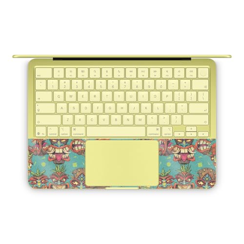 Glossy Glitter Laptop Skin Compatible with Apple MacBook Neo - Crazy Tikis - Premium 3M Vinyl Protective Wrap Decal Cover - Easy to Apply | Crafted in the USA by MightySkins - color: Crazy Tikis, size: MacBook Neo Full Cover Skin, style: Glossy Glitter Fi