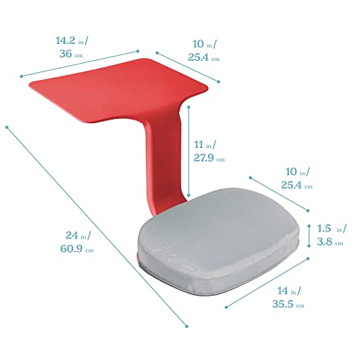 ECR4Kids The Surf Portable Lap Desk with Cushion, Flexible Seating, Red - color: Red