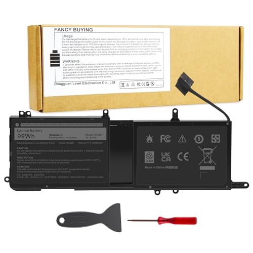 Fancy Buying 9NJM1 44T2R MG2YH Laptop Battery for Dell Alienware 15 R3 R4 17 R4 R5 Series P31E P69F P31E001 P31E002 P69F001 P69F002 HF25D 01D82 546FF 0546FF HF250 0HF250 0MG2YH - size: 11.55*4.19*0.51inch