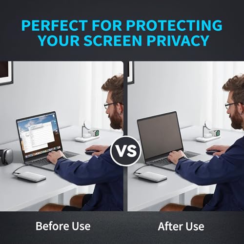 14 Inch 16:9 Laptop Privacy Screen Filter, Anti Scratch Anti Spy Anti-Glare Blue Light Screen Guard, Removable 14 In Security Shield, Matte/Glossy Double-Sided