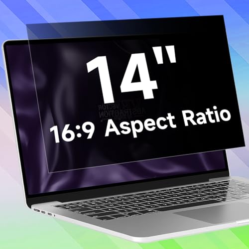 14 Inch 16:9 Laptop Privacy Screen Filter, Anti Blue Light Glare & Anti Scratch Computer Privacy Shield for 14" with 1920x1080 Aspect Ratio Laptop - size: 14.6 Inch (Diagonal) - 16:9 Aspect Ratio
