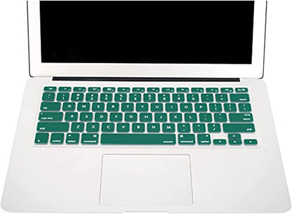 MOSISO Silicone Keyboard Cover Compatible with MacBook Air 13 inch A1466 A1369 2010-2017&Compatible with MacBook Pro 13/15 inch (with/Without Retina Display, 2015 or Older Version), Peacock Green - color: Peacock Green