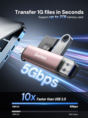 SD Card Reader, USB3.0, 3-Slot USB A/C to Micro SD Adapter,Pink | 5G Super Speed, Memory Card Reader for UHS-I SD/Micro SD/SDHC/SDXC/MMC, OTG Support, Plug&Play,Compatible with Macbook iphone - color: Pink