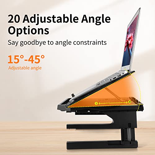 Laptop Stand for Desk, Phone Stand, Extended Laptops Riser, Elevator, 3 Height Adjustable, Rotatable Base, 10-17 Inches - color: Upgraded