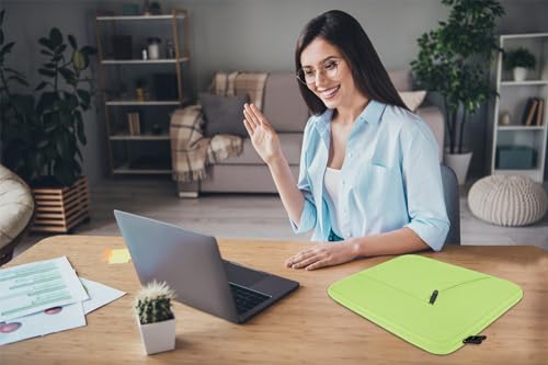 Laptop Sleeve 15.6 inch, Shockproof Protective Computer Carrying Cover with Front Pocket, Briefcase Handbags Laptop Case for 15.6 inch HP, Dell, Acer, Asus, Notebook, Light Green - color: Light Green, size: 15.6 inch