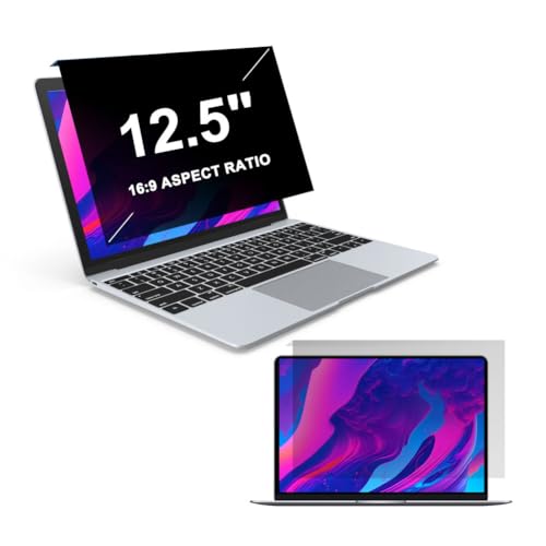 2 Pack 12.5 inch Laptop Privacy Screen Filter Compatible With 16:9 Widescreen Display, Data Confidentiality Anti Glare Blue Light Filter Protector Cover Security Shield (11.25 in X 7.08 in)