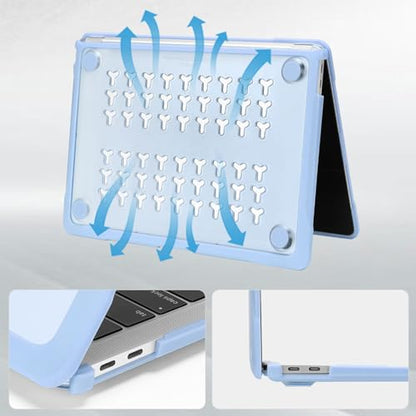MOSISO Compatible with MacBook Air 13 inch Case M1 2018-2021, Air Blue | Reduces-Fingerprints with Soft TPU Bumper Shell&Keyboard Cover for MacBook Air 13.3 M1, 2021 2020 2019 2018 A2337 A2179 A1932 - color: Air Blue