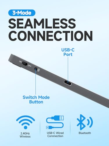 Wireless Bluetooth Trackpad for Windows 10 & 11, 3-in-1 Connectivity Modes,High Precision Control, Portable Multi-Touch Gestures touchpad for PC & Laptop (Black)