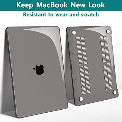 Teryeefi for m5 MacBook Air 13.6 Inch Case 2022-2025 2026 Model: A2681 M2/A3113 M3/A3240 M4, Hard Shell Cover with Keyboard Cover & USB 3.0 Adapter for New MacBook Air 13 M4 M3 M2 Chip, Crystal Grey - color: Crystal Grey