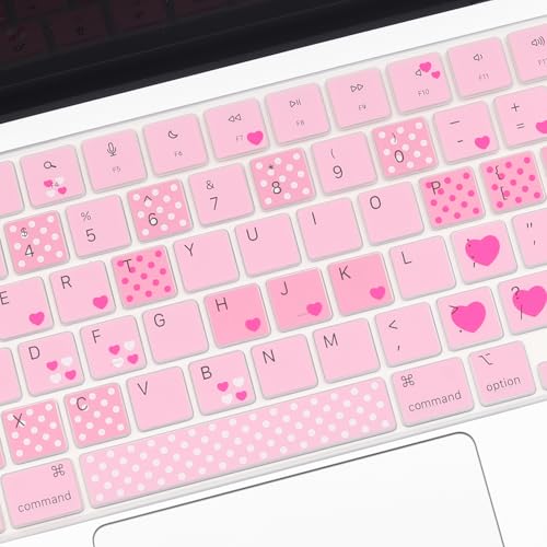 Keyboard Cover Skin for 2026-2023 MacBook Air 13" 15" M5 M4 M3 M2, 2026-2021 MacBook Pro 14" 16" M5 M4 M3 M2 M1 Pro/Max, 2026 MacBook Neo 13“ (Touch ID) Skin Protector Accessories US Layout-Lovly - color: Lovly