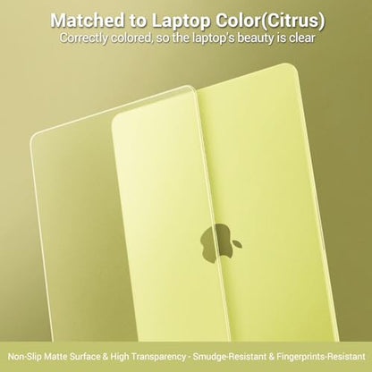 MOSISO Compatible with MacBook Neo Case 13 inch 2026 A3404 A18 Pro Chip | 4 in 1 Kit Ultra-Thin Exact-Fit Scratches&Fingerprints Resistant Protective Hard Shell Matte Case Cover, Citrus Clear - color: Citrus Clear