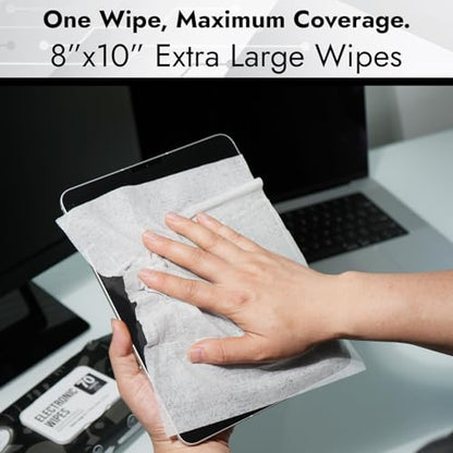 Air Jungles Electronic Wipes Screen Cleaner 70 Ct (Pack of 2), XL 8x10 Inch | No Cloth Needed, Cleaning LED Screen, TV, Computer, Tablet, Phone, Laptop, Monitor, Smart Watch, Headphone & Gaming Equipment - size: 70 Count (Pack of 2)