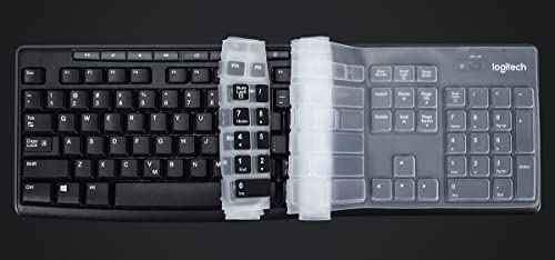 Keyboard Cover for Logitech MK295 MK270 K270 Keyboard, Logitech MK370 MK270 K270 Keyboard Skin Protector - Black - color: Black