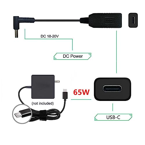 chenyang USB C to DC 20V 4.5x3.0mm Power Plug PD 65W Emulator Trigger Charge Cable for Laptop - style: For DC4.5x3.0mm 20V