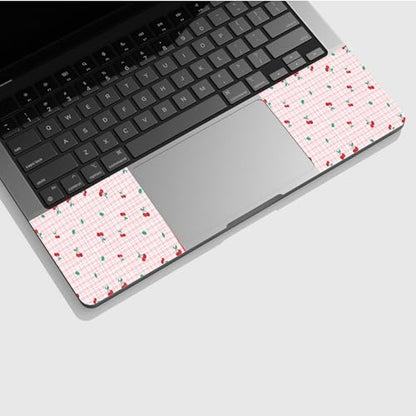 Universal Laptop Skin Sticker with 2 Wrist Pad Skins, Waterproof Scratch Resistant Vinyl Laptop Cover Decal, Cut to Fit for 11–15.6 Inch MacBook HP Dell Lenovo, Cherry Checks - color: Cherry Checks