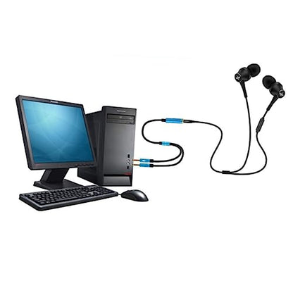Angoily 2pcs Headset Splitter Cable to Female to Male Audio Adapter for Laptop and Mobile Dual Port for Headset Microphone and Versatile Audio Converter